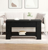 VidaXL Zwarte Eikenhouten Salontafel - 101x49x52 cm Gemaakt van Geënginieerd Hout