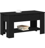 VidaXL Zwarte Eikenhouten Salontafel - 101x49x52 cm Gemaakt van Geënginieerd Hout