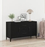 VidaXL Zwarte Eikenhouten Dressoir - 100 x 36 x 60 cm - Gemaakt van Gefabriceerd Hout