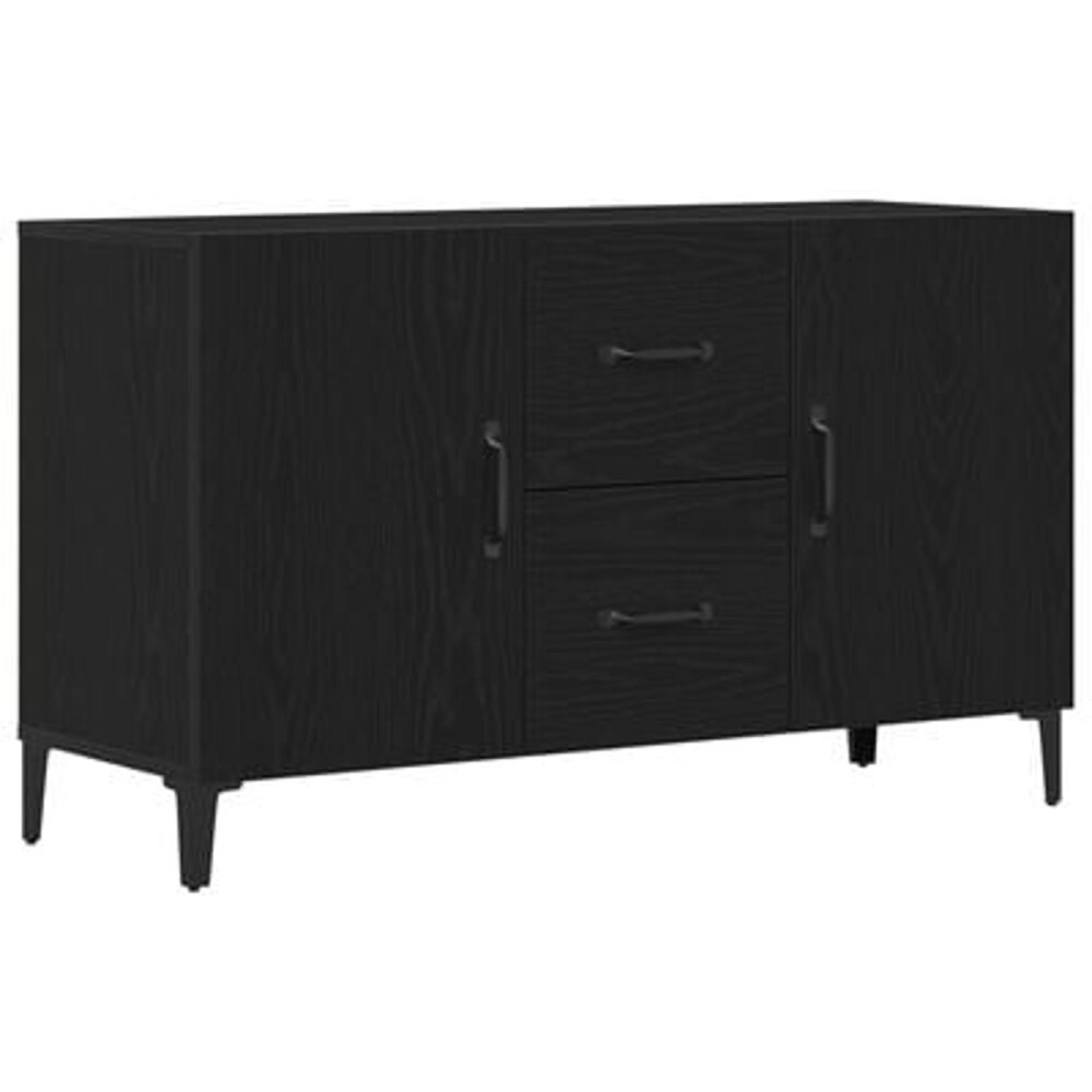 VidaXL Zwarte Eikenhouten Dressoir - 100 x 36 x 60 cm - Gemaakt van Gefabriceerd Hout