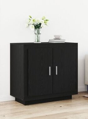 VidaXL Dressoir 80x40x75 cm bewerkt hout zwart eikenkleurig