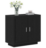VidaXL Dressoir 80x40x75 cm bewerkt hout zwart eikenkleurig