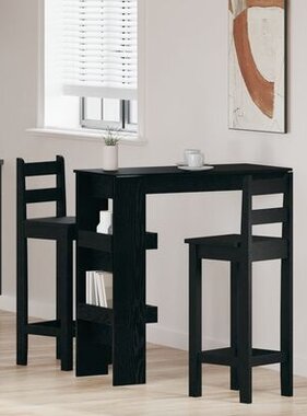 VidaXL Wandbar Tafel - Zwart Eiken - 102x55x103.5 cm - Gemaakt van Bewerkt Hout