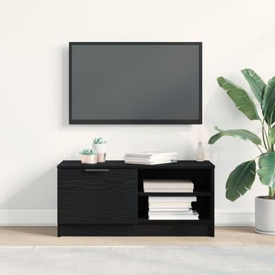 VidaXL Tv-meubel 80x35x36,5 cm bewerkt hout zwart eikenkleurig