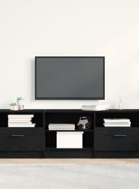 VidaXL Tv-meubel 150x33,5x45 cm bewerkt hout zwart eikenkleurig