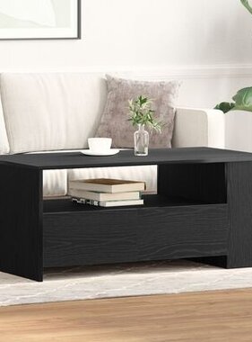 VidaXL Zwarte Eikenhouten Salontafel 102x55x43.5 cm Gemaakt van Engineered Wood