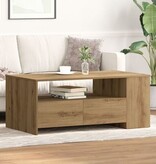 VidaXL Salontafel - Artisan Eiken - 102x55x43,5 cm - Gemaakt van Verwerkt Hout