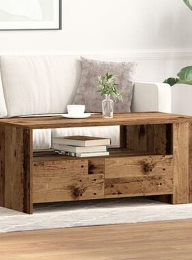 VidaXL Salontafel 102x55x43,5 cm bewerkt hout oud houtkleurig