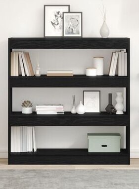 VidaXL Boekenkast/kamerverdeler 100x30x103cm bewerkt hout zwart eiken