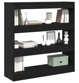 VidaXL Boekenkast/kamerverdeler 100x30x103cm bewerkt hout zwart eiken