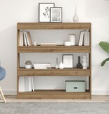 VidaXL Boekenkast/Kamerscherm in Ambachtelijk Eiken - 100x30x103cm, Gemaakt van Gefabriceerd Hout