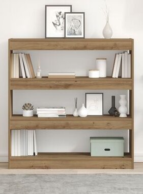 VidaXL Boekenkast/Kamerscherm in Ambachtelijk Eiken - 100x30x103cm, Gemaakt van Gefabriceerd Hout