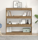 VidaXL Boekenkast/Kamerscherm in Ambachtelijk Eiken - 100x30x103cm, Gemaakt van Gefabriceerd Hout