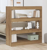 VidaXL Boekenkast/Kamerscherm in Ambachtelijk Eiken - 100x30x103cm, Gemaakt van Gefabriceerd Hout