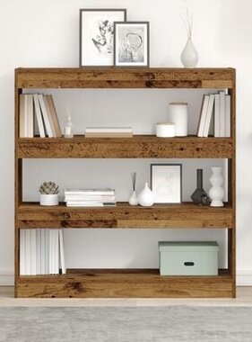 VidaXL Boekenkast/Room Divider - Rustiek Hout - 100x30x103cm - Geengineerd Hout
