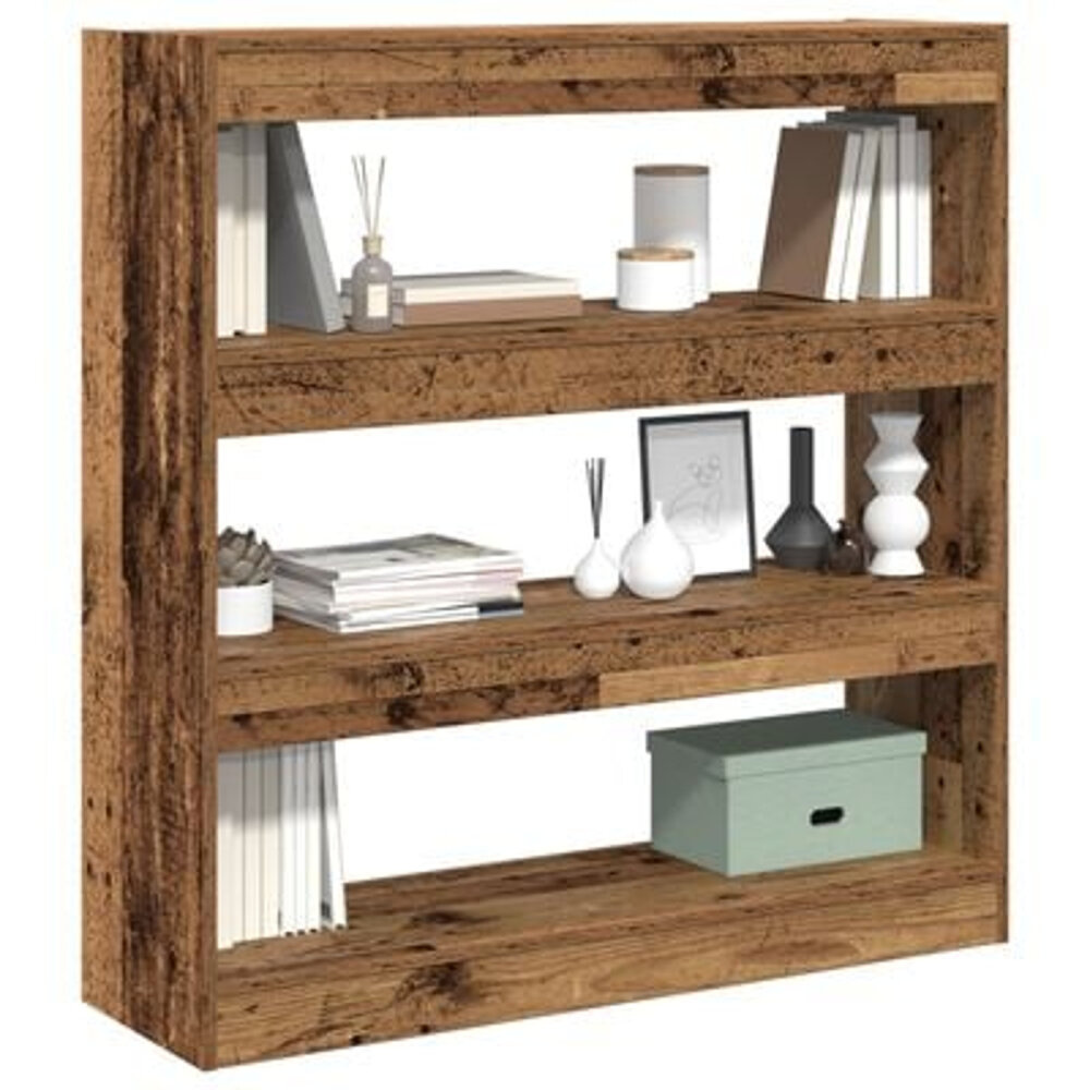 VidaXL Boekenkast/Room Divider - Rustiek Hout - 100x30x103cm - Geengineerd Hout
