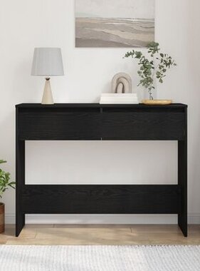 VidaXL Zwarte Eiken Console Tafel - 100x35x76.5 cm - Engineered Wood