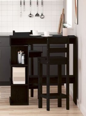 VidaXL Bartafel met opslagrek, 100x50x101,5 cm zwart eikenkleurig