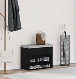 VidaXL Halbankje 60x30x45 cm bewerkt hout zwart eikenkleurig