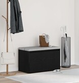 VidaXL Halbankje 80x40x45 cm bewerkt hout zwart eikenkleurig