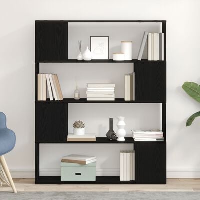 VidaXL Boekenkast 100x24x124 cm bewerkt hout zwart eikenkleurig