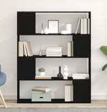 VidaXL Boekenkast 100x24x124 cm bewerkt hout zwart eikenkleurig