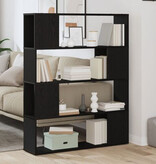 VidaXL Boekenkast 100x24x124 cm bewerkt hout zwart eikenkleurig