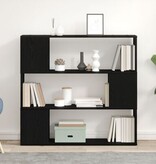 VidaXL Boekenkast Zwart Eiken 100x24x94 cm Gemaakt van Hout