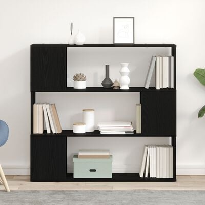 VidaXL Boekenkast Zwart Eiken 100x24x94 cm Gemaakt van Hout