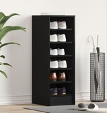 VidaXL Schoenenkast Zwart Eiken 31,5x35x90 cm Gelaagd Hout