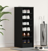 VidaXL Schoenenkast Zwart Eiken 31,5x35x90 cm Gelaagd Hout