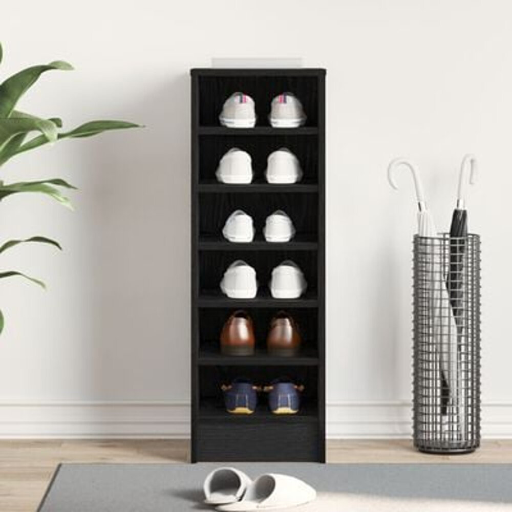 VidaXL Schoenenkast 32x35x92 cm bewerkt hout zwart eikenkleurig