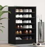 VidaXL Schoenenkast Zwart Eik 60x35x92 cm Gelaagd Hout