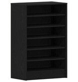VidaXL Schoenenkast Zwart Eik 60x35x92 cm Gelaagd Hout