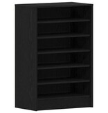 VidaXL Schoenenkast Zwart Eik 60x35x92 cm Gelaagd Hout