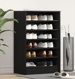 VidaXL Schoenenkast Zwart Eik 60x35x92 cm Gelaagd Hout