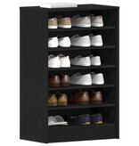 VidaXL Schoenenkast Zwart Eik 60x35x92 cm Gelaagd Hout
