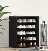 VidaXL Schoenenkast Zwart Eiken 60x35x70 cm Bewerkt Hout