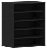 VidaXL Schoenenkast Zwart Eiken 60x35x70 cm Bewerkt Hout