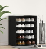 VidaXL Schoenenkast Zwart Eiken 60x35x70 cm Bewerkt Hout