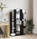 VidaXL Boekenkast Zwart Eiken 86x25,5x140 cm Bewerkt Hout
