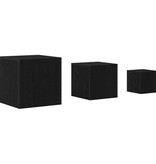 VidaXL 3-delige Bijzettafelset stapelbaar bewerkt hout zwart eiken