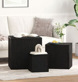 VidaXL 3-delige Bijzettafelset stapelbaar bewerkt hout zwart eiken