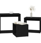 VidaXL Nesting Tafels 3 stuks Zwart Eiken Hout