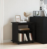 VidaXL Rolkast 60x45x55 cm bewerkt hout zwart eikenkleurig