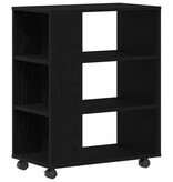 VidaXL Rollend Kastje Zwart Eiken 60x35x75 cm Gelaagd Hout