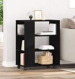 VidaXL Rollend Kastje Zwart Eiken 60x35x75 cm Gelaagd Hout