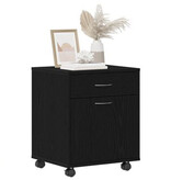VidaXL Rolling Cabinet Zwart Eiken 45x38x54 cm Bewerkt Hout