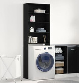 VidaXL Wasmachinekast 64x24x190 cm bewerkt hout zwart eikenkleurig