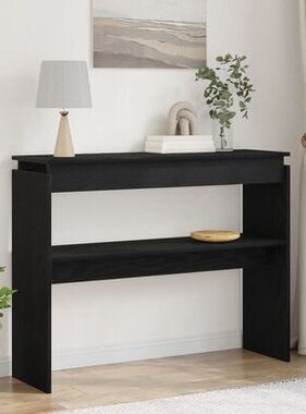 VidaXL Console Tafel Zwart Eiken 80x30x102 cm Houtmateriaal